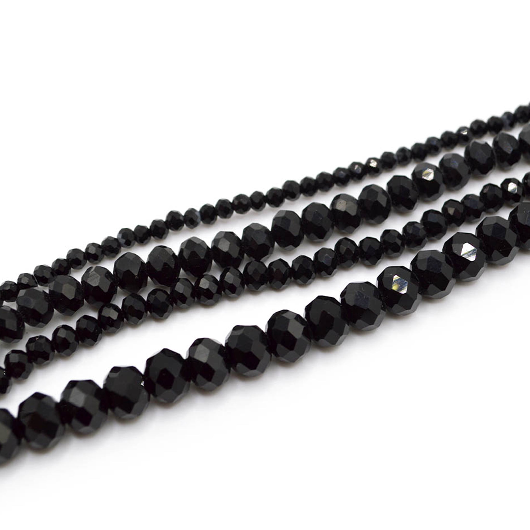 Jesse James Beads Black Glass Bead Strand – 4 Pieces, Ideal for Ages 16 and Up