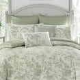 thumbnail image 2 of Laura Ashley Natalie 3-Pieces Sage Green Nature Floral Duvet Bedding Sets, Full Queen, 2 of 3