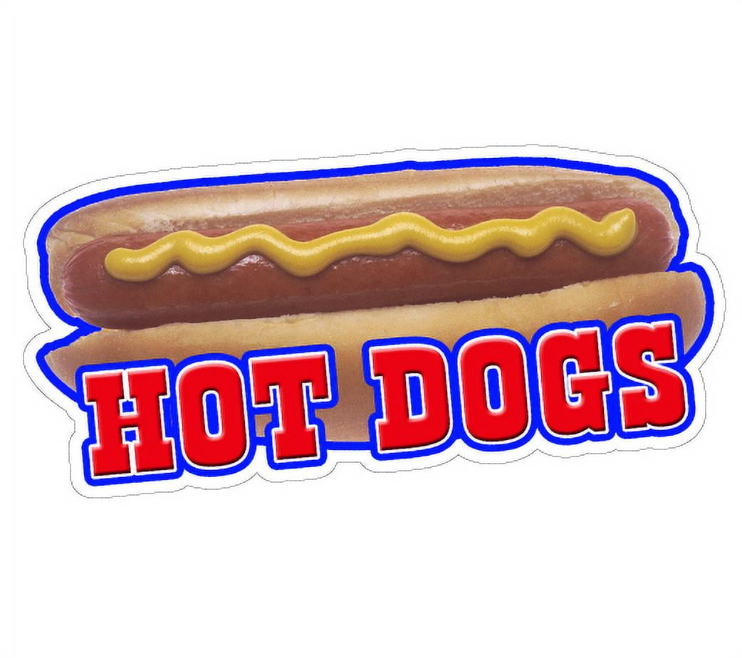 Hot Dogs Bacon Wrapped Decal 14" HotDogs Concession Food Truck Cart Sticker 