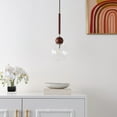 thumbnail image 6 of SAFAVIEH Roxora Dark Walnut Metal Pendant Light with Clear Glass Shade, 6 of 8