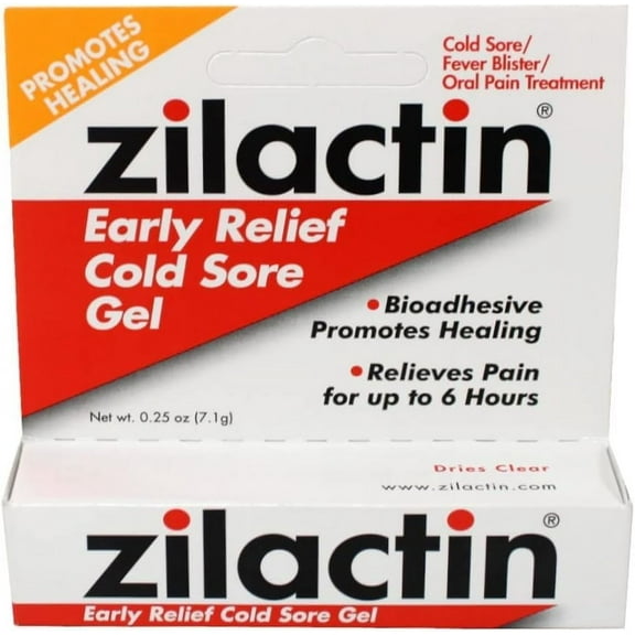 Zilactin Cold Sore Relief Gel - .25 oz (7.1 g), Pack of 6