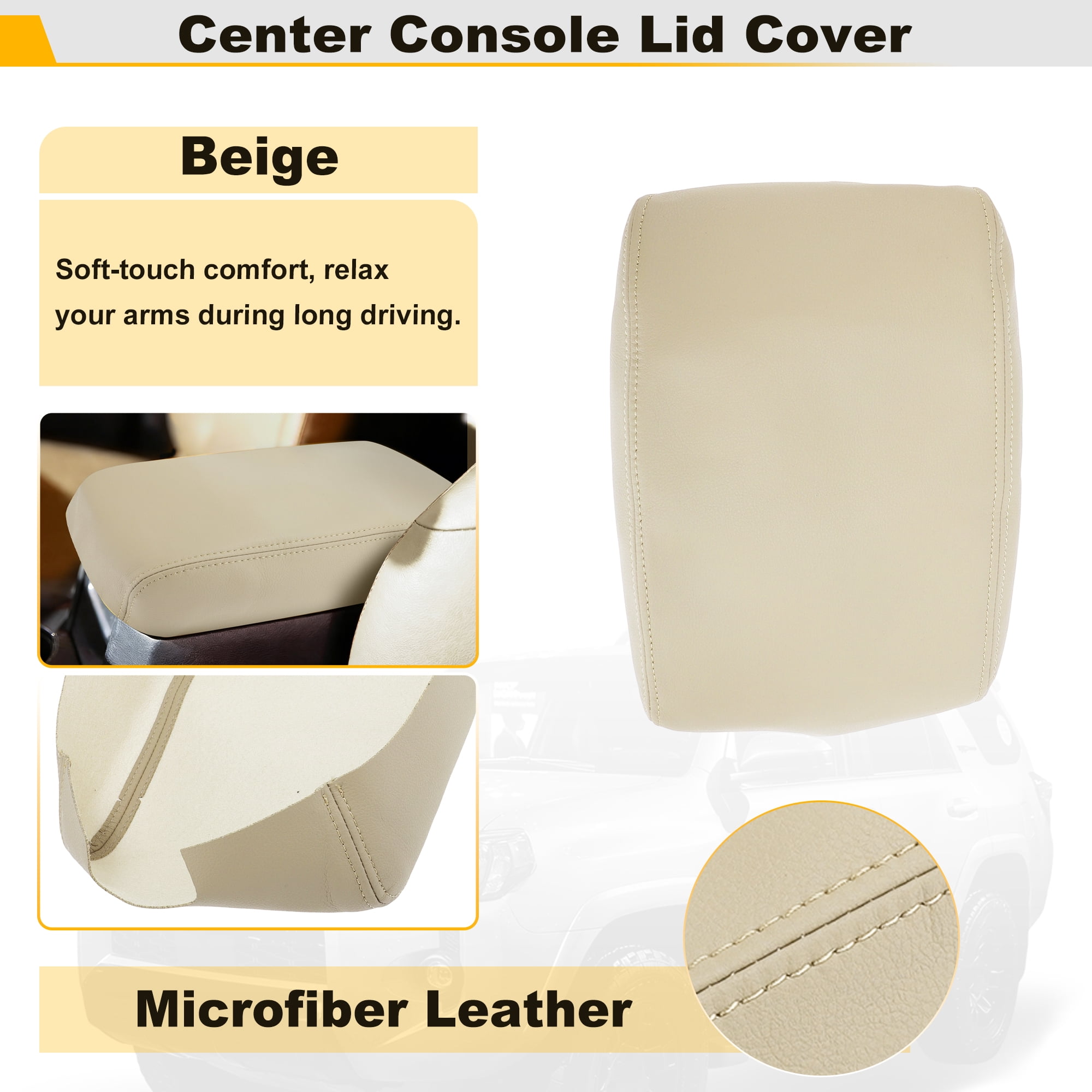 Unique Bargains Console Armrest Cover for Toyota 4Runner 2010-2023 Beige
