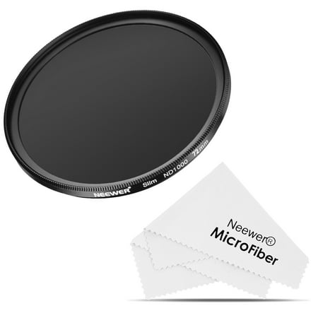 Neewer Slim 72MM Neutral Density ND 1000 Camera Lens Filter 10 Stop Optical Glass and Matte Black Flame with Microfiber Cleaning Cloth for Lens with 72MM Thread Size, Ideal for Wide Angle