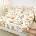 thumbnail image 3 of Manfei Capybara Print Bed Sheets Full, Kawaii Animal Full Sheet Sets, Cartoon Theme Bedding Sets Full Size, Breathable Room Decorative, 4pcs, 3 of 7