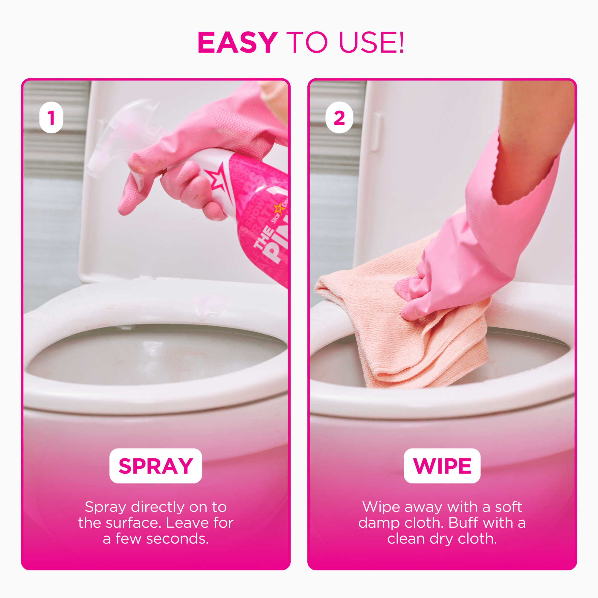 The Pink Stuff, Miracle Bathroom Foam Spray, 2 Pack, 25 fl oz each