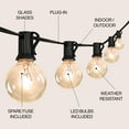 thumbnail image 4 of JONATHAN Y 25-Light Indoor/Outdoor 25 ft. Contemporary Rustic Incandescent G40 Bistro Globe Bulb String Lights, Black, 4 of 7