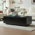 thumbnail image 3 of Evelyn&Zoe Paxton Modern Fiberboard Coffee Table, Black Grain, 3 of 7