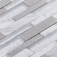 thumbnail image 4 of Sample - Silver White Cinderella Gray Calacatta Marble Stone Infused Glass Mosaic Tile, 4 of 6