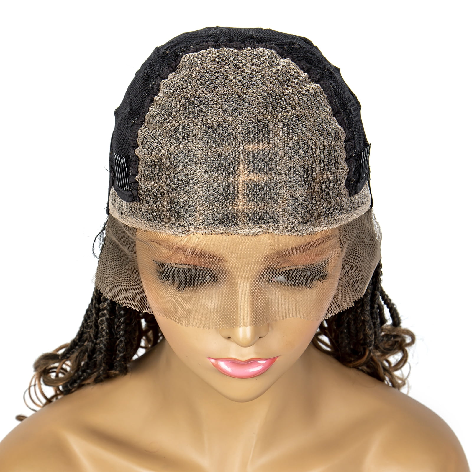 Braided Wigs for Black Women Synthetic Lace Front Wigs Square Knotless Box Braided Wigs Lightweight Cornrow Braid Braiding Hair Wigs 18 inches (1B/27 Color)