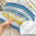 thumbnail image 4 of Twin Sze Fitted Sheet Set - Blue Yellow Striped 2 Piece Bedding Sets 16" Deep Pocket Fitted Sheet with 1 Pillowcase, Farmhouse Navy Blue Ombre Stripes Brushed Microfiber Hotel Luxury Bed Sheets, 4 of 9