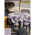 thumbnail image 6 of Square Outdoor Tablecloth with Umbrella Hole Purple Plum Blossoms Outside Table Cloth Waterproof Patio Table Cover Vintage Farmhouse Flower Burlap Zipper Tablecloths for Picnic Camping 54x54 Inch, 6 of 8