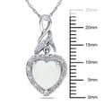 thumbnail image 2 of Everly Women's 1 1/5ct TGW Opal and Diamond Accent Sterling Silver Heart Twist Pendant with Chain, 2 of 8