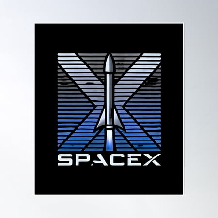 Spacex Logo Poster Wall Art, Modern Wall Decor, 8x12 UNFRAMED