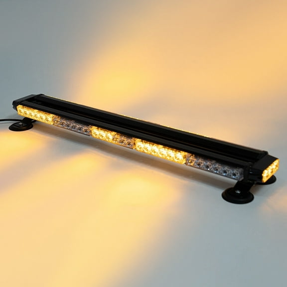 32" Amber 66 LED Strobe Light Bar Emergency Double Side Warning Traffic Advisor