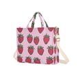 thumbnail image 7 of FORMRS Womens Corduroy Tote Bag Crossbody Shoulder Handbag with Pocket, Cartoon Strawberry, 7 of 7