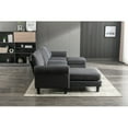 thumbnail image 2 of 108" Accent Sofa, Living Room Sofa, Modern Large Sectional Reversible Sofa Set with Ottoman & 2 Pillows, Upholstered Accent Sofa Couches, for Living Room, Compact Space, Charcoal Gray, 2 of 7