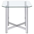 thumbnail image 4 of Coaster Cronin 3-piece Tempered Glass Top Metal Base Coffee Table Set in Chrome, 4 of 11