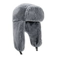 thumbnail image 5 of Spencer Men's Trooper Trapper Hat Warm Winter Hats Womens Russian Hat Earflaps Faux Fur Hunting Outdoor Hat, Gray, 5 of 9