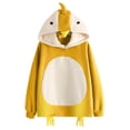 thumbnail image 3 of Sudadera con capucha de manga larga para mujer, suéter con estampado de dibujos animados de pollo, estilo Harajuku, para invierno y otoño, 2021, 3 of 5