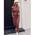 thumbnail image 5 of Ekouaer Womens Pajama Sets Cap Sleeve Sleepwear Tops and Long Pants Comfy Pjs 2 Piece Lounge Set with Pockets, 5 of 6