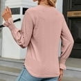thumbnail image 4 of AXXD Womens Sweatshirts Trendy Basic Summer 2024 Solid Color V-Neck Long Sleeve Casual Top Blouse, 4 of 5