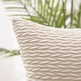 thumbnail image 2 of Holiday Deal Selection Phantoscope Textured Pleated Velvet Zigzag Chevron Decorative Throw Pillow Cover for Bed and Couch, 18" x 18", Beige, 2 Pack, 2 of 4