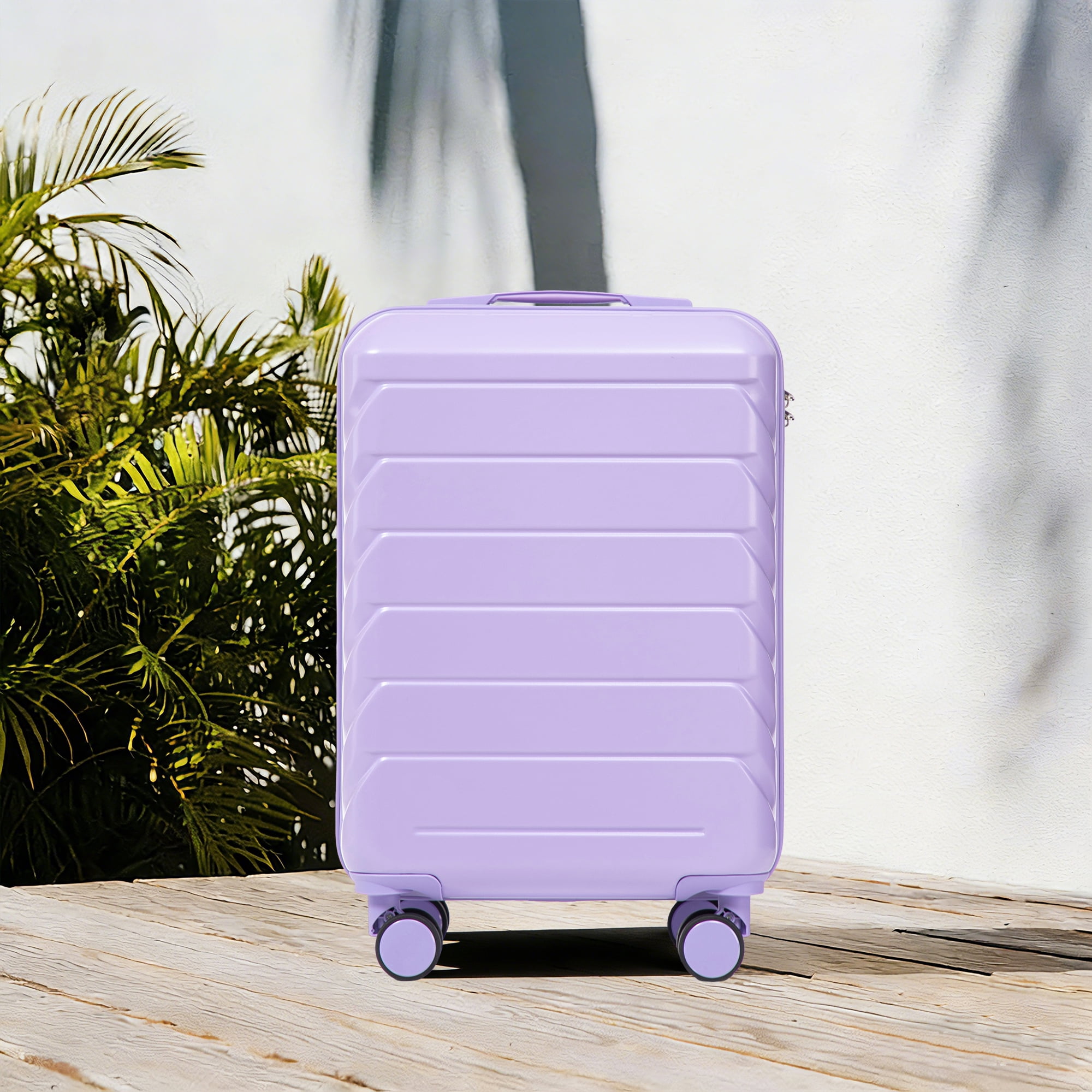 20 Inch ABS Hard Shell Travel Checked Luggage, Scratch Resistant Surface Four Multi-Directional Wheels With Combination Lock
