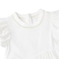 thumbnail image 4 of NIPAXO Girls Dress Puff Sleeve Floral Print Tiered Ruffle Hem Cotton Blend Summer Casual Dress for Girls with Lace Neckline White, 4 of 7