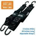 thumbnail image 4 of Better Boat Tie Down Straps to Trailer Boat Transom Tie Down Straps Heavy Duty Manual Buckle Clasp Tiedown 2" x 48", 4 of 8