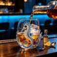 thumbnail image 5 of 12oz Ocean Animal Glass Cup Glassware Marine Life Drinkware Jellyfish Shark Crab Seahorse Coastal Mug,3D - Blue Seahorse, 5 of 9