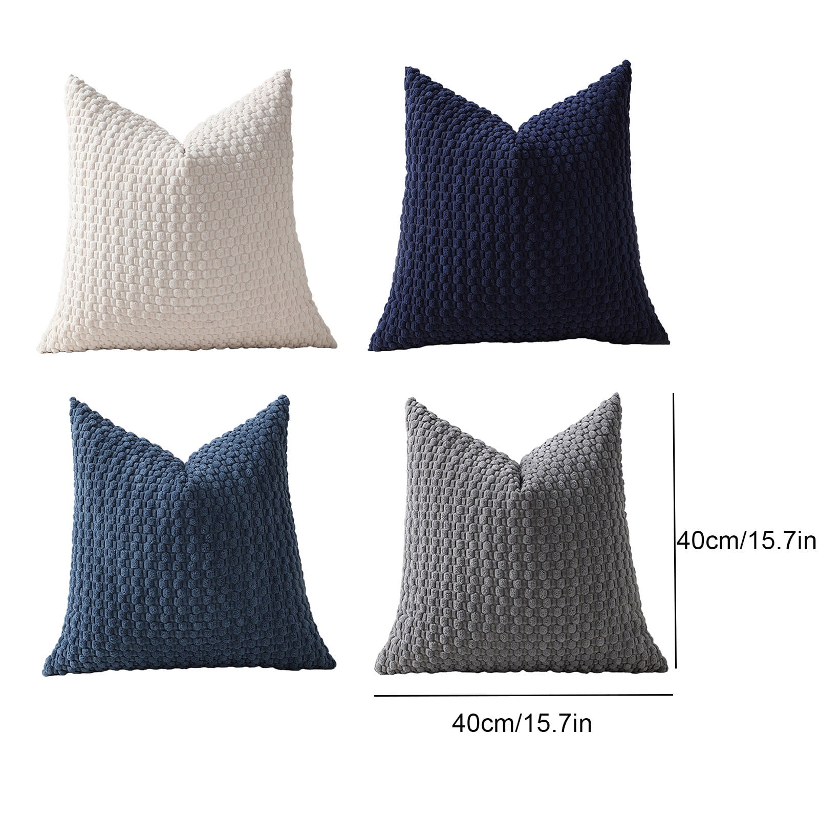 Pack of 4 Neutral Decorative Throw Pillow Covers Farmhouse Boho Home Decor Striped Corduroy Square Pillowcases 18 x 18 Inch Beige Chocolate (Pillow core not included）