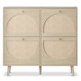 thumbnail image 7 of Zimtown Rattan Shoe Cabinet 2 Rows 4 Drawers,  Holds 24 Pairs, Adjustable Shelves for Entrance Hallway, Natural, 7 of 7