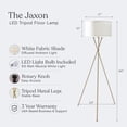 thumbnail image 4 of Brightech Jaxon 60" Tripod LED Gold Floor Lamp with Fabric Drum Shade, 4 of 10
