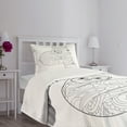 thumbnail image 5 of Ambesonne Sloth Quilted Bedspread Set 2 Pcs, Sloth Outline Ornaments, Twin Size, Black White, 5 of 6