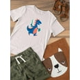 thumbnail image 3 of Dino With Toothbrush T-Shirt Toddler -Image by Shutterstock,  5 Toddler, 3 of 4