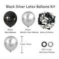 thumbnail image 2 of Globos AIOZX negros y plateados metalizados, 50 unidades, 30 cm, 2 of 8