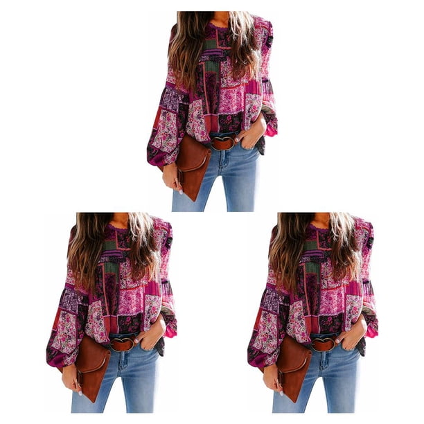 Sonducket Camisa de mujer Cuello Llanura plisada Linda y elegante Manga casquillo Blusa bohemia Salidas diarias Oficina Camisas para el hogar Type1 NO1