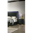 thumbnail image 6 of Modern Black 2-Drawer Nightstand | Engineered Wood & Metal | 24"W x 16"D x 24"H | Gold Trim & Legs | Square Pulls | Perfect for Bedroom Use, 6 of 7