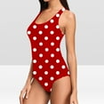 thumbnail image 4 of Uaswgudfs Women's Classic One-Piece Swimsuit with Polka Dot Print, Simple Straps, and Round Neckline, Tailored in Smooth, Stretch-Fit Fabric, 4 of 6