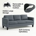 thumbnail image 3 of 3 Seat L Shape Sofa,Small Sectional Sofa with Ottoman, Comfortable Corduroy Couch, Modern Convertable Couches for Living Room Apartments Small Space, Gray, 3 of 6