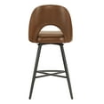 thumbnail image 6 of Weston Home Krista 24" Metal Swivel Mid Back Counter Stools, Set of 2, Brown, 6 of 10