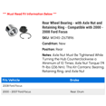 thumbnail image 2 of Rear Wheel Bearing - with Axle Nut and Retaining Ring - Compatible with 2000 - 2008 Ford Focus 2001 2002 2003 2004 2005 2006 2007, 2 of 2