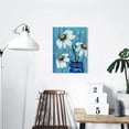 thumbnail image 2 of Bathroom Canvas Wall Decor White Daisy in Blue Bottle Theme Picture Artwork for Ready to Hang for Kitchen Bedroom Decor Size 12*16, 2 of 6