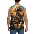 thumbnail image 4 of Xecao Flower Field Poodle Print Men's Tank Top: Sleek Sleeveless Tee for Casual Sports and Beach Occasions-Large, 4 of 7