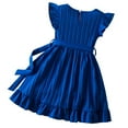 thumbnail image 4 of XQYLOS Girls Summer Princess Dress with Sweet Ruffle Details, Short Sleeve Comfort Casual Dress for Toddler Girls, Stretchy Fabric Party Outfit, 4 of 8