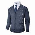 thumbnail image 3 of COSFO Vintage Mens Winter Jacket Casual Knitted Sweater Jacket with Pockets Loose Fit Long Sleeve V Neck Button Down Coats for Men, 3 of 4