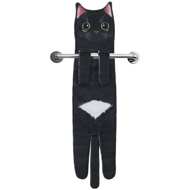 Funny Cat Hand Towels for Bathroom Kitchen,Cute Cat Decorative Hanging