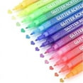 thumbnail image 1 of Glitter Paint Pens, 12 Colors Self-Outline Metallic Markers, Fine Point Tip Water-Based Ink DIY Crafts Greeting Cards, 1 of 6