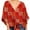 Red tops for women, variant on Usmixi Womens Tops Plus Size Tie-Knotted Front Lightweight Pullover Shirts Summer Casual 3/4 Sleeve V-Neck Striped Print Blouse Black XXL