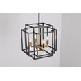 thumbnail image 6 of Magic Home Industrial Traditional Vantage 8 - Light 4 - Light Lantern Rectangle 2-Tier Chandelier Ceiling Mount E12 Adjustable Hanging Height Black, 6 of 11